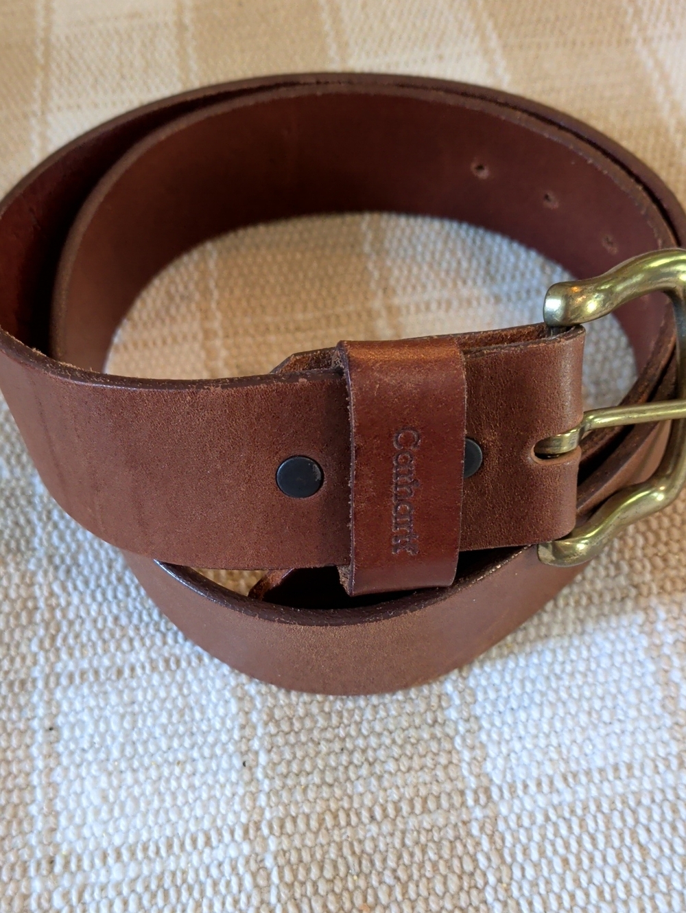 Carhartt Leather Men's Belt with Brass Buckle 34